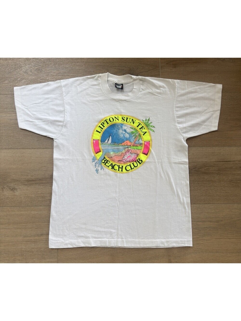90s Vintage Lipton Sun Tea Beach Club Shirt Screen Stars USA Single Stitch XL